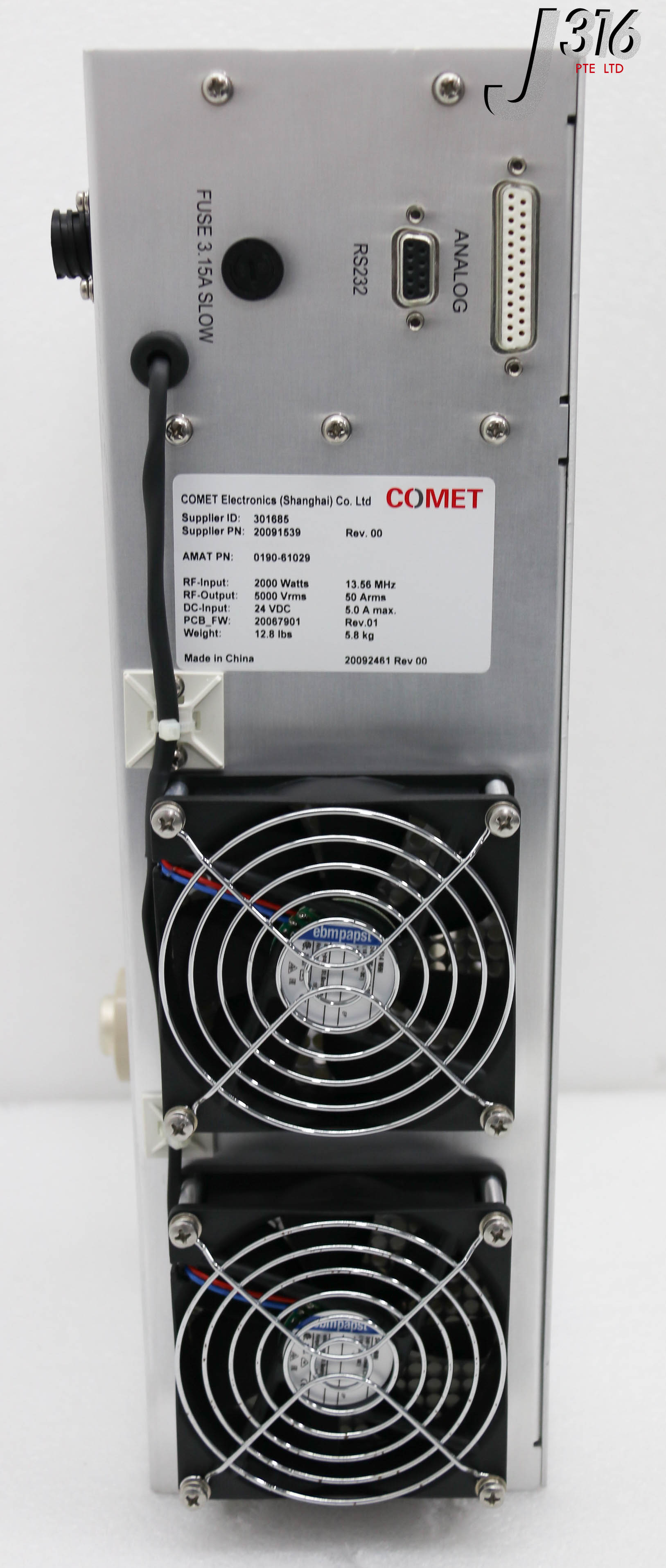 34284 COMET RF MATCH, 5000VRMS, 13.56MHZ, AMAT 0190-61029 20091539
